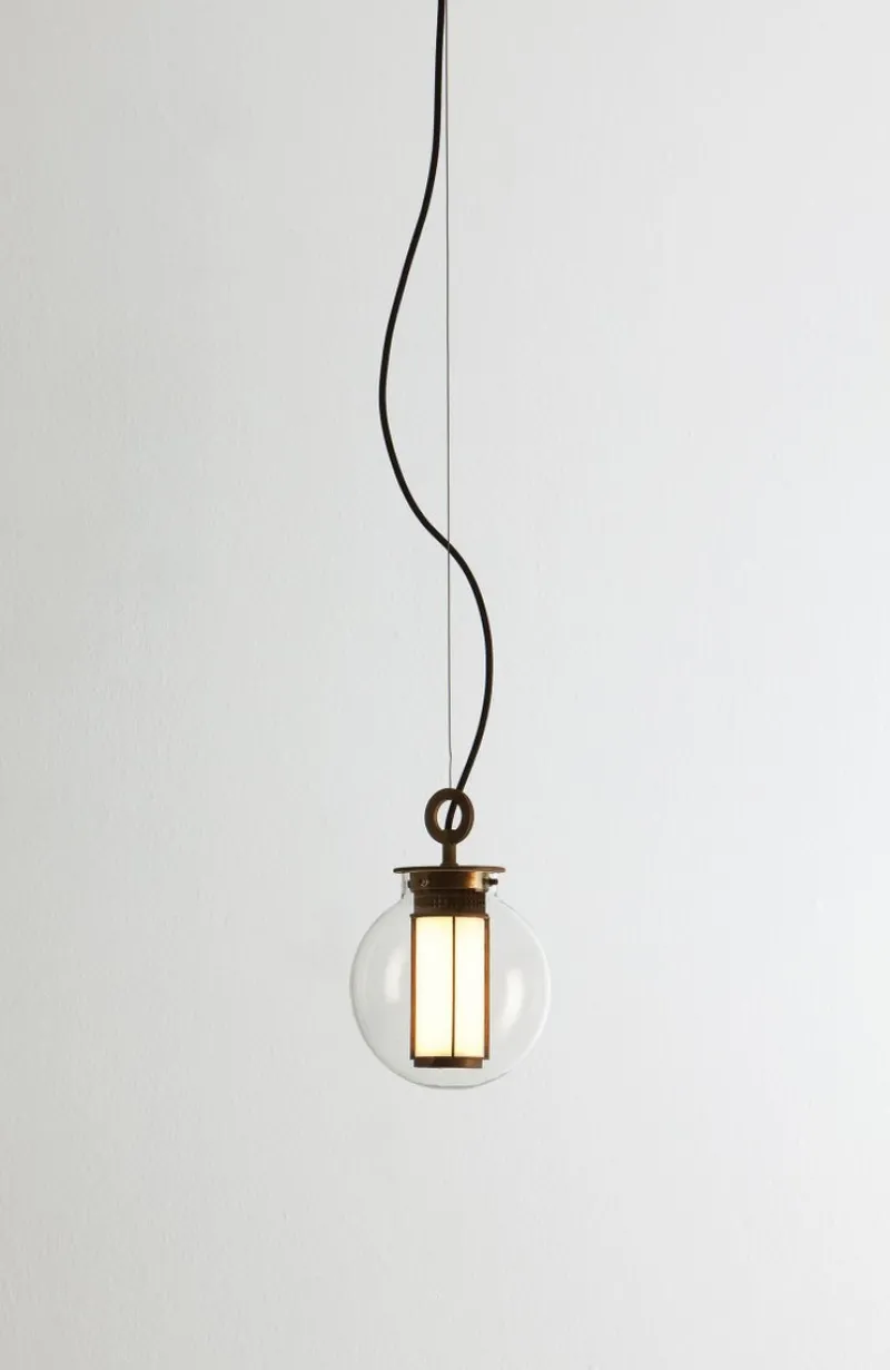 Pamono Bronze and Transparent Glass Bai T Di Di Pendant Lamp by Parachilna> Ceiling Lights