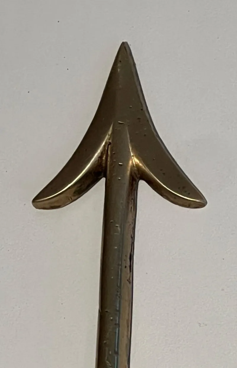 Pamono Bronze Arrow Wall Lights in the Effigy of the Sun King by Louis Gau, Set of 2