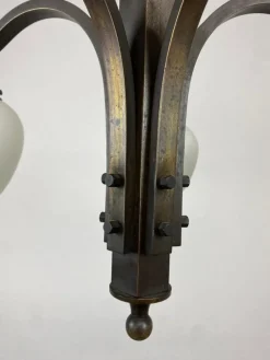 New Pamono Bronze Art Deco Hanging Lamp, 1930s