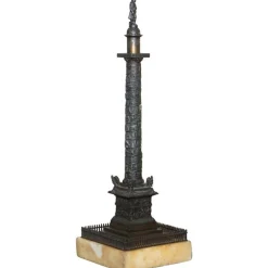 Pamono Bronze Grand Tour Statue of Place Vendome Column with Napoleon on Marble Base, 1860s> Pedestals And Columns