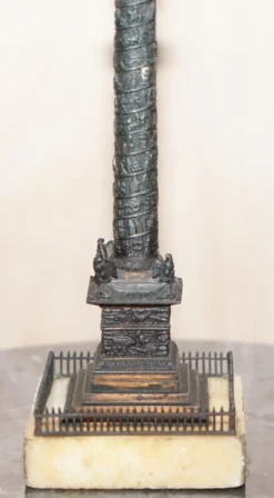 Pamono Bronze Grand Tour Statue of Place Vendome Column with Napoleon on Marble Base, 1860s><noscript><img width=