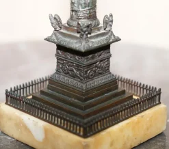 Pamono Bronze Grand Tour Statue of Place Vendome Column with Napoleon on Marble Base, 1860s><noscript><img width=