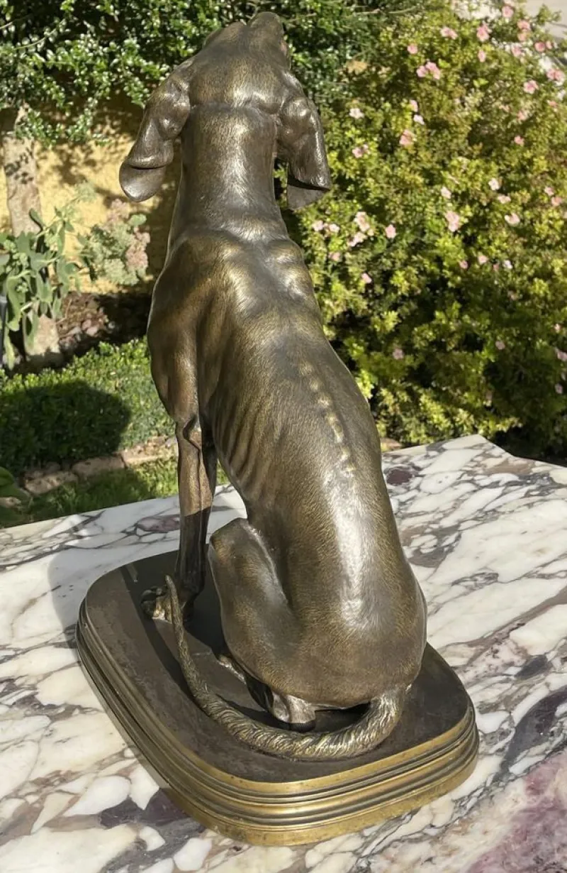 Pamono Bronze Hunting Dog by Ferdinand Pautrot> Sculpture