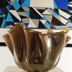 Pamono Bronze Jacketed Fazzoletto Vase, 1980s><noscript><img width=