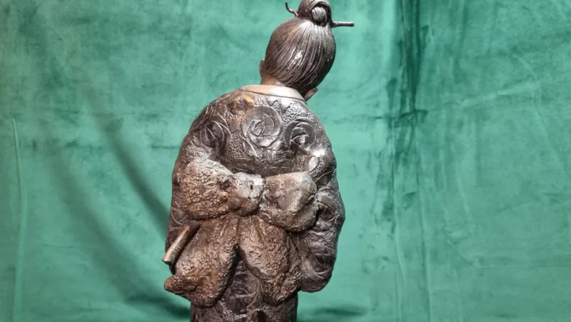 Pamono Bronze Japanese Geisha Sculpture> Mid-Century