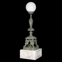 Pamono Bronze Lamps on Marble Base, 1980s, Set of 2><noscript><img width=