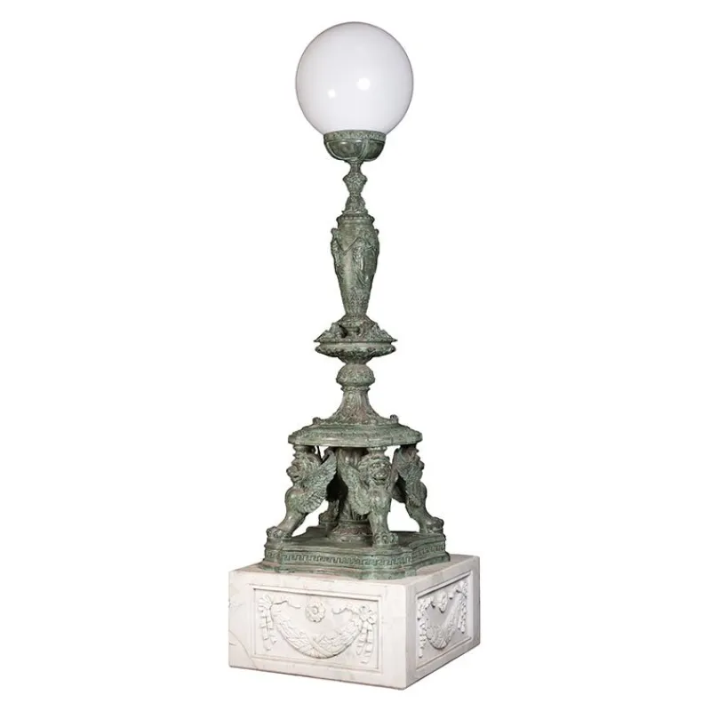 Pamono Bronze Lamps on Marble Base, 1980s, Set of 2> Garden Lighting