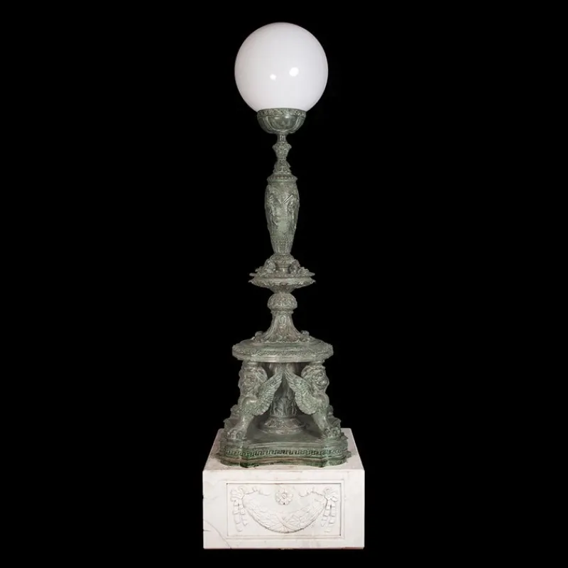 Pamono Bronze Lamps on Marble Base, 1980s, Set of 2> Garden Lighting