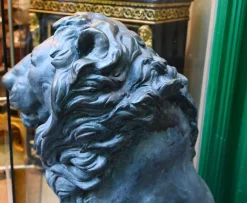 Pamono Bronze Lion Gatekeeper Statues of Medici Lions, Set of 2><noscript><img width=