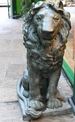 Pamono Bronze Lion Gatekeeper Statues of Medici Lions, Set of 2><noscript><img width=