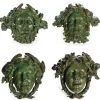 Pamono Bronze Masks, Set of 4> Art Nouveau