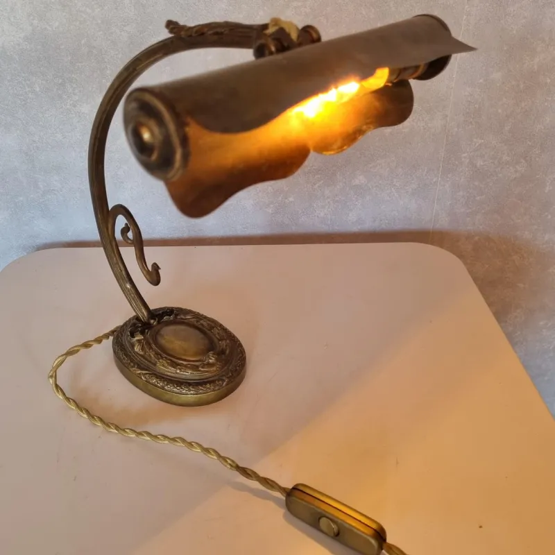 Pamono Bronze Piano or Desk Lamp, Early 1900s> Table Lamps