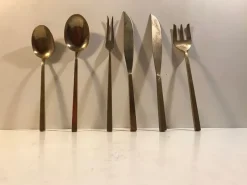 Pamono Bronze Serving Set by Sigvard Bernadotte for Scanline, 1950s, Set of 6> Cutlery & Serving Utensils