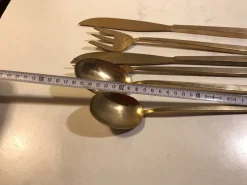 Pamono Bronze Serving Set by Sigvard Bernadotte for Scanline, 1950s, Set of 6><noscript><img width=