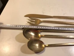 Pamono Bronze Serving Set by Sigvard Bernadotte for Scanline, 1950s, Set of 6><noscript><img width=