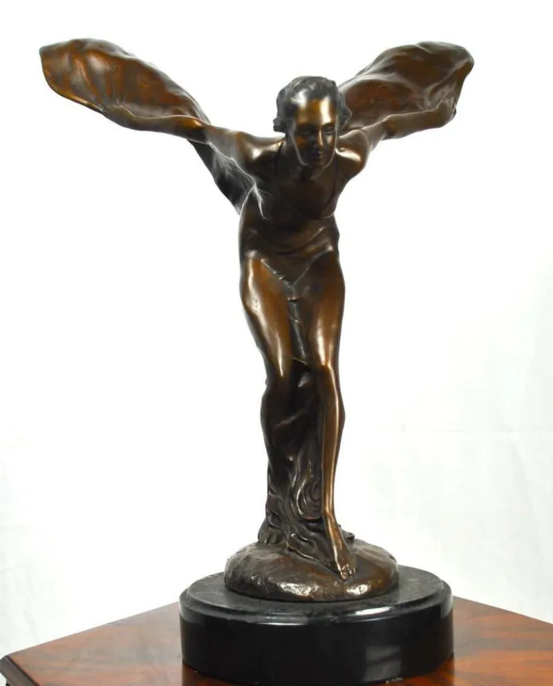 Pamono Bronze Spirit of Ecstasy Statue by Charles Sykes, 1920s> Art Deco|Sculpture