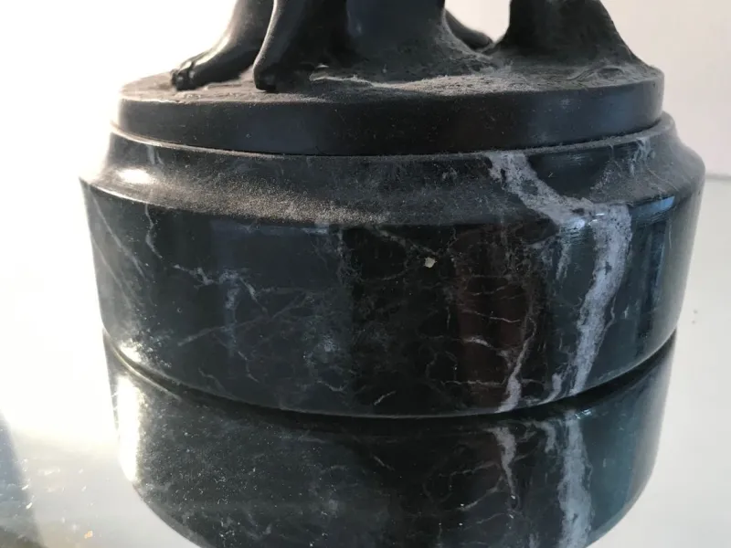 Pamono Bronze Statue with Black Marble Base by Auguste Moreau, 19th Century> Sculpture