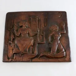 Pamono Bronze Wall Plaque by Ulla Fogelklou Skogh for Ystad-Metall, 1930s> Wall Decor