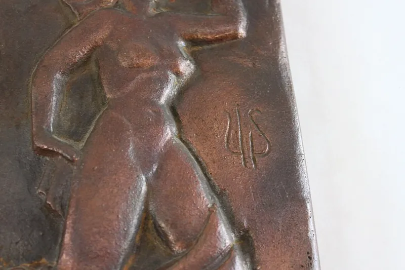 Pamono Bronze Wall Plaque by Ulla Fogelklou Skogh for Ystad-Metall, 1930s> Wall Decor