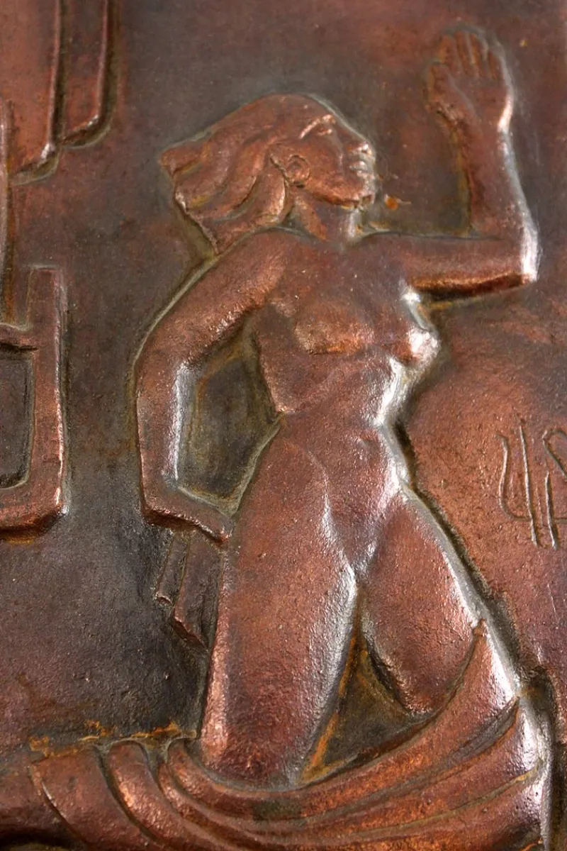 Pamono Bronze Wall Plaque by Ulla Fogelklou Skogh for Ystad-Metall, 1930s> Wall Decor