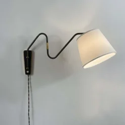 Pamono Bronzed Brass Articulating and Extendable Wall Light attributed to Cosack, 1950s><noscript><img width=