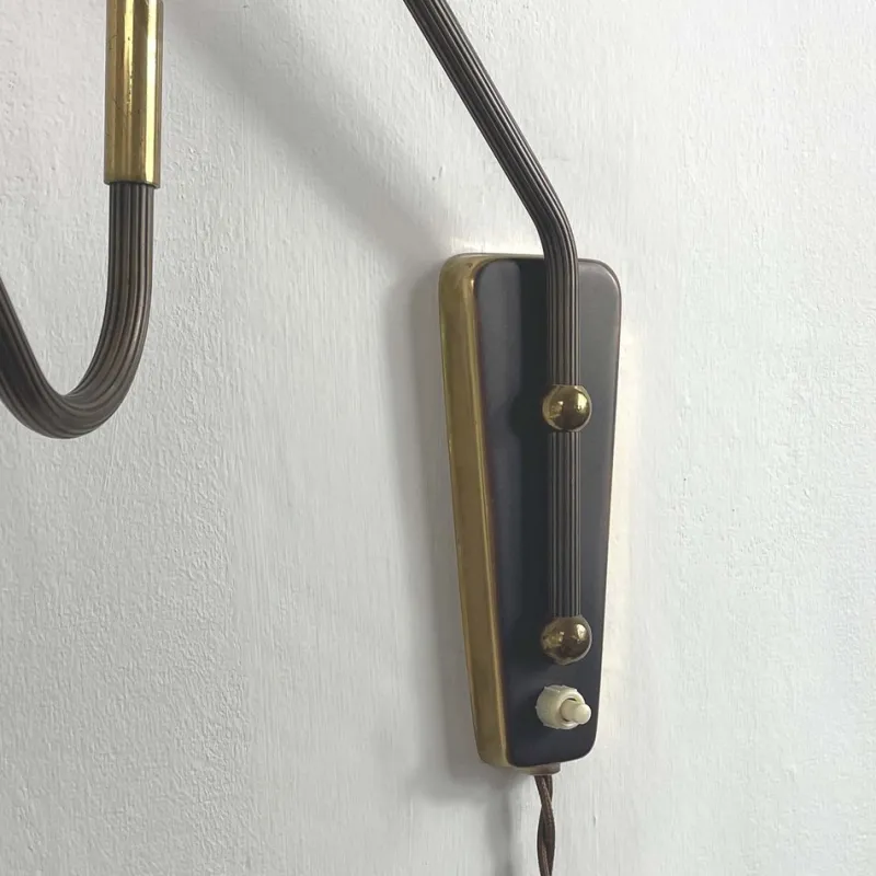 Pamono Bronzed Brass Articulating and Extendable Wall Light attributed to Cosack, 1950s> Wall Lights & Sconces