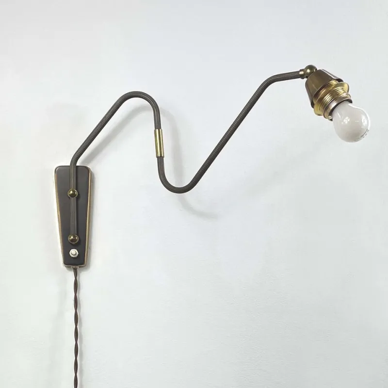 Pamono Bronzed Brass Articulating and Extendable Wall Light attributed to Cosack, 1950s> Wall Lights & Sconces