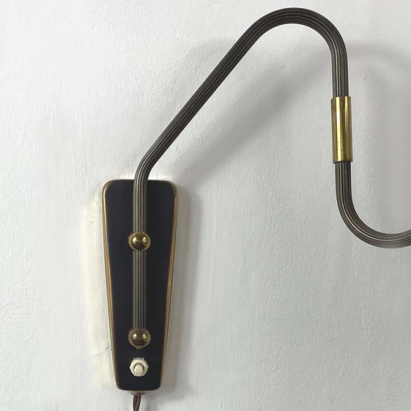 Pamono Bronzed Brass Articulating and Extendable Wall Light attributed to Cosack, 1950s> Wall Lights & Sconces