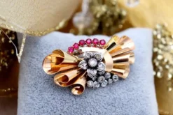 Pamono Brooch and Earrings and Ring, Set of 4><noscript><img width=