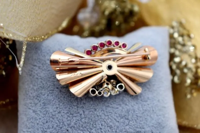 Pamono Brooch and Earrings and Ring, Set of 4> Earrings