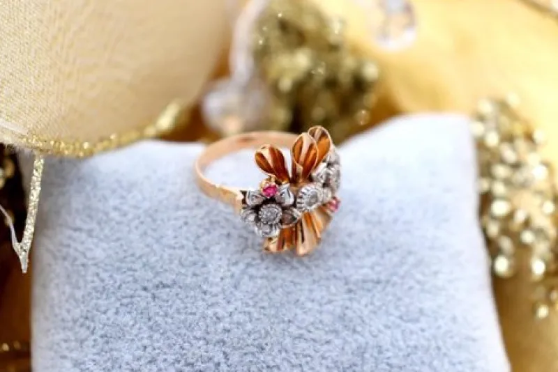 Pamono Brooch and Earrings and Ring, Set of 4> Earrings