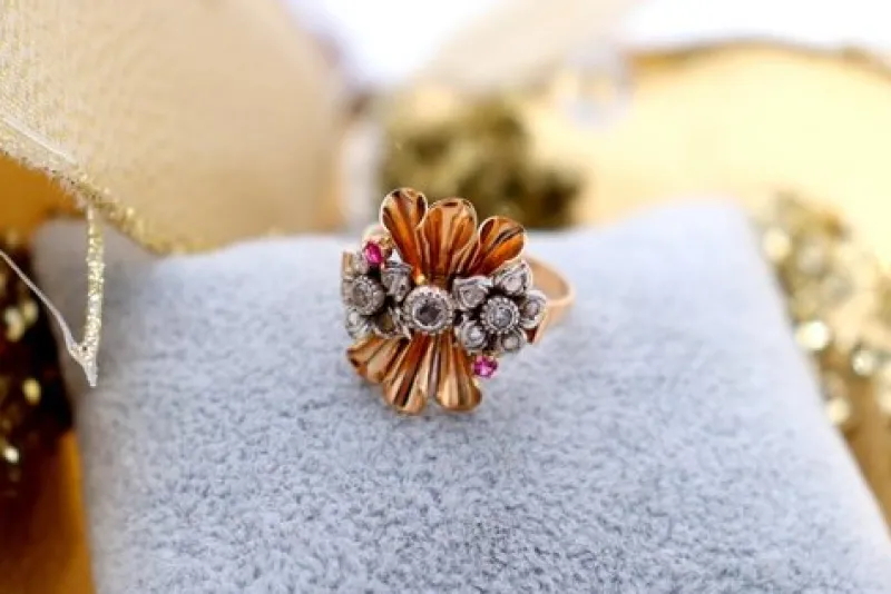 Pamono Brooch and Earrings and Ring, Set of 4> Earrings