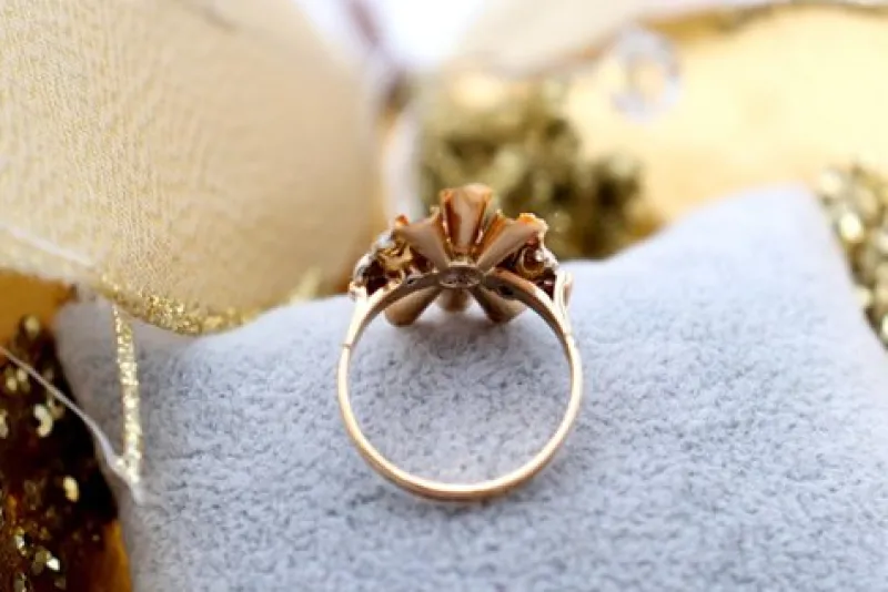 Pamono Brooch and Earrings and Ring, Set of 4> Earrings