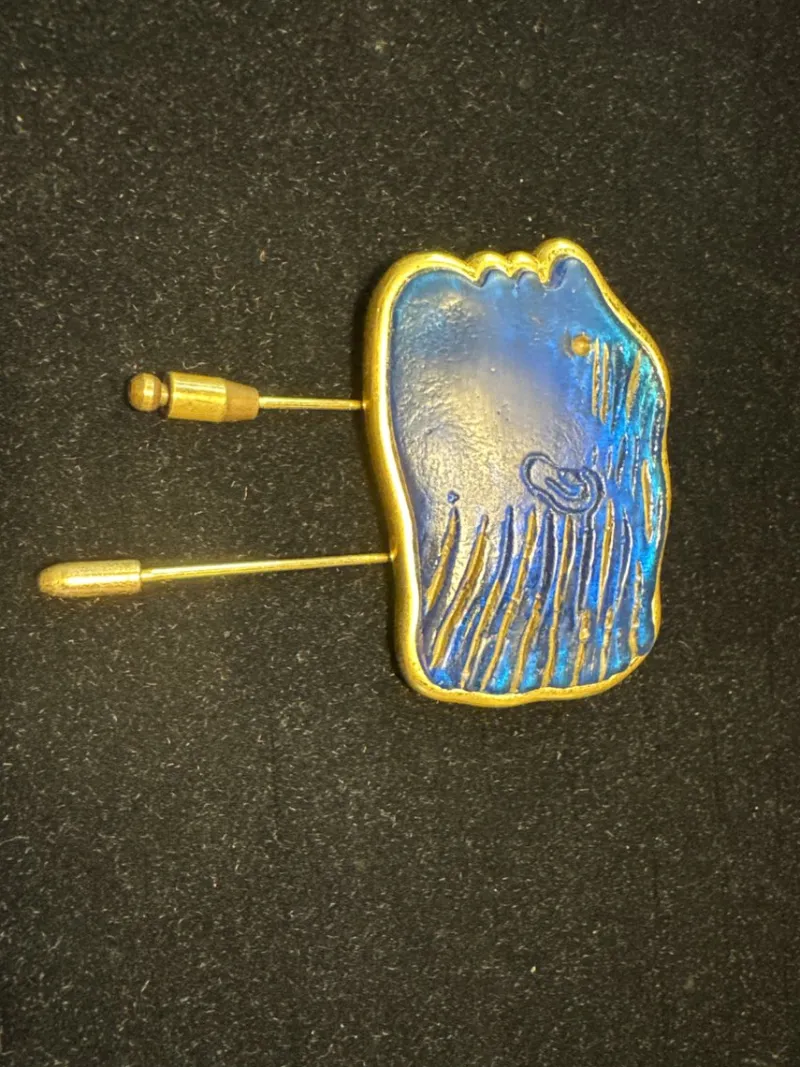 Pamono Brooch in Glass Paste and Bronze by Alekos Fassianos for the House Daum, 1988> Brooches