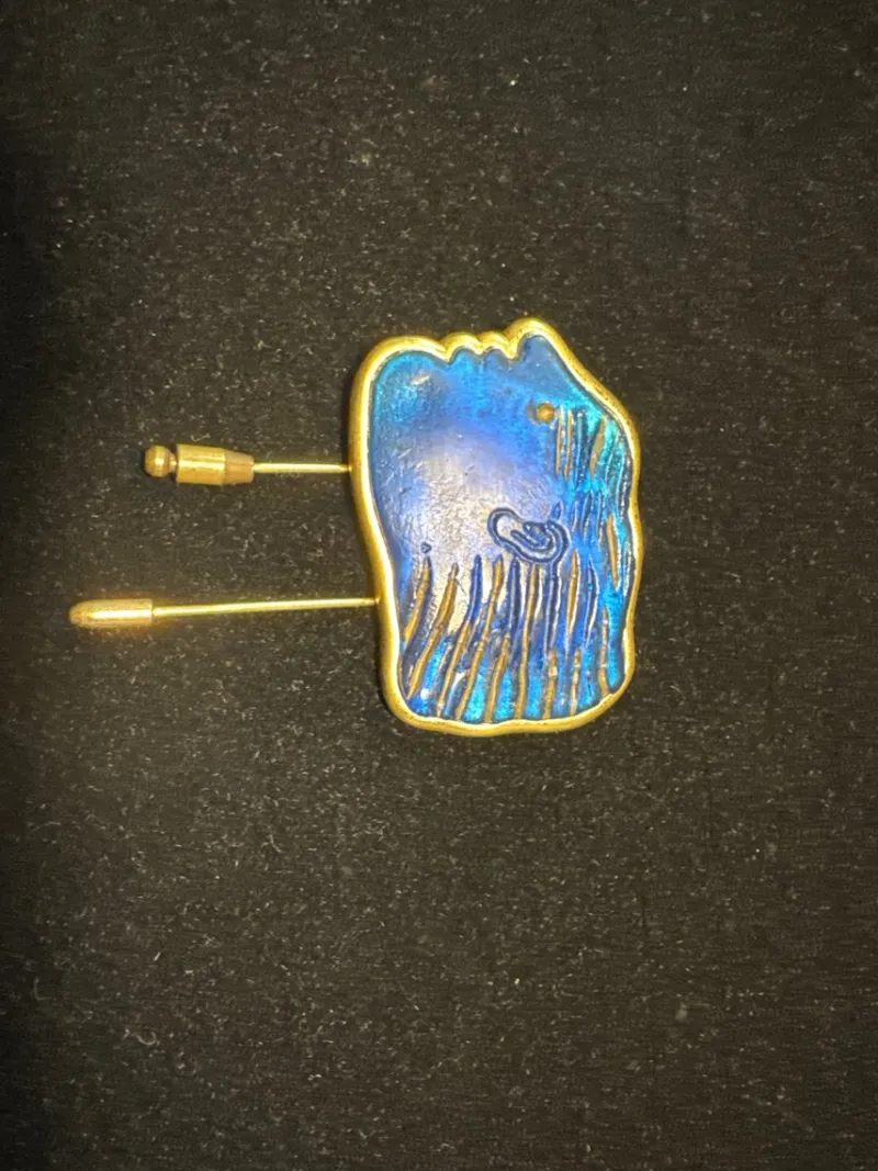 Pamono Brooch in Glass Paste and Bronze by Alekos Fassianos for the House Daum, 1988> Brooches