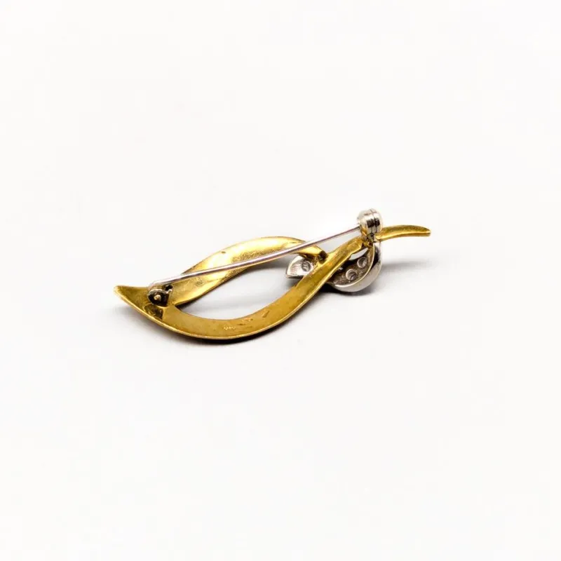 Pamono Brooch in Gold with White Stones> Brooches