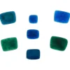 Pamono Brooches in Glazed Stoneware in Blue and Green Shades from Ole Bjørn Krüger, 1960s, Set of 7