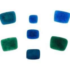 Pamono Brooches in Glazed Stoneware in Blue and Green Shades from Ole Bjørn Krüger, 1960s, Set of 7
