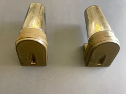 Pamono Brown Ceramic and Glass Sconces by Ifö, 1960s, Set of 2><noscript><img width=