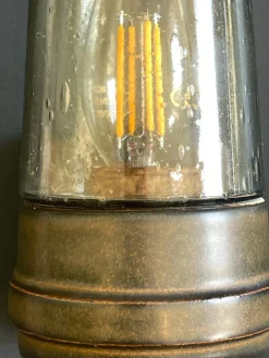 Pamono Brown Ceramic and Glass Sconces by Ifö, 1960s, Set of 2><noscript><img width=