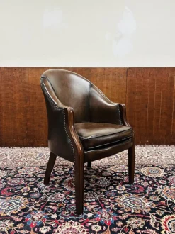 Pamono Brown Chesterfield Tub Office Chair> Office Chairs