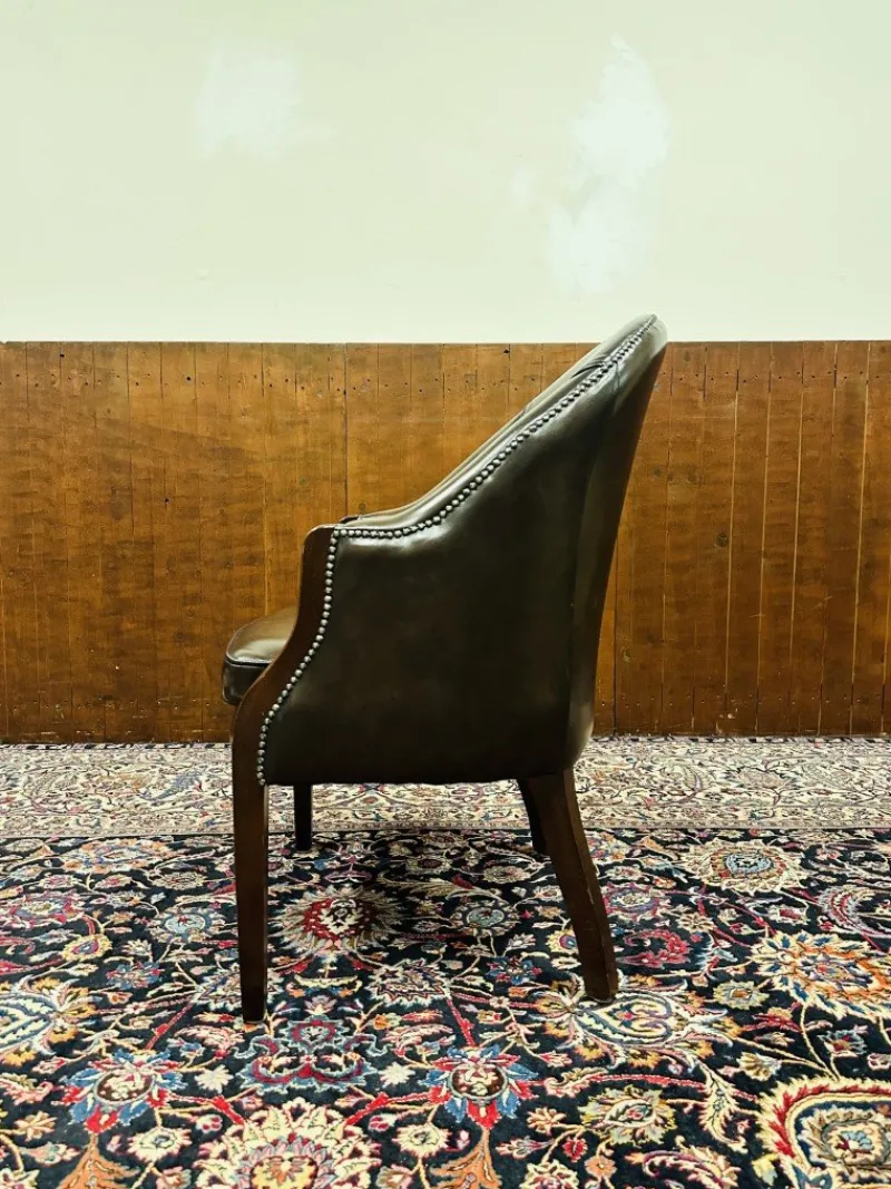 Pamono Brown Chesterfield Tub Office Chair> Office Chairs