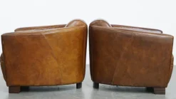 Pamono Brown Cowhide Aviator Armchairs, Set of 2><noscript><img width=