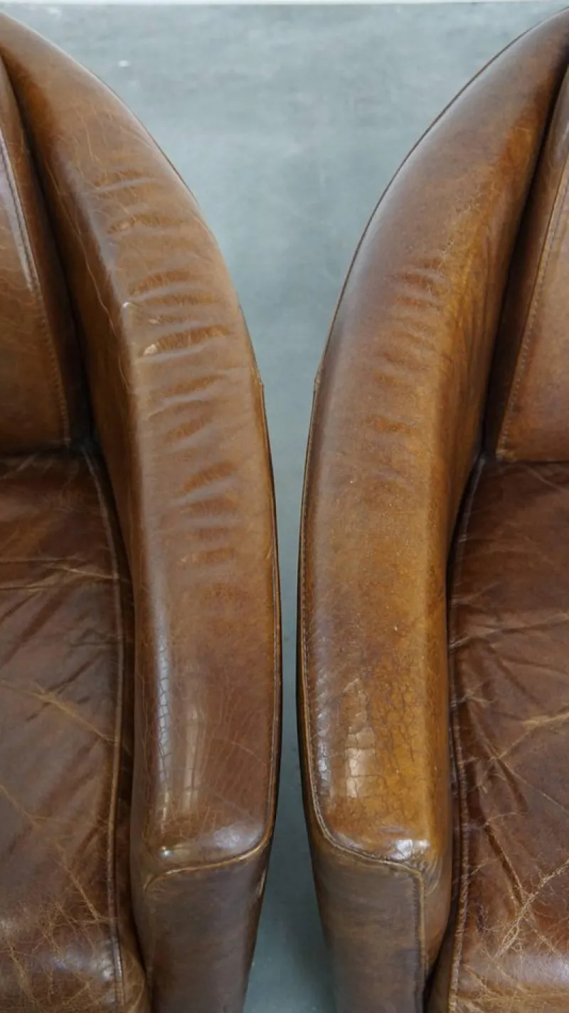 Pamono Brown Cowhide Aviator Armchairs, Set of 2> Lounge Chairs & Armchairs
