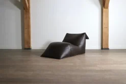 Pamono Brown Leather Le Bambole Chaise Longue by Mario Bellini for B&B Italia, 1970s><noscript><img width=