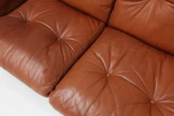 Pamono Brown Leather 3-Seater Sofa Coronado by Tobia Scarpa for B&b Italia, Italy, 1960s><noscript><img width=