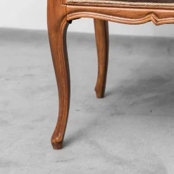 Pamono Brown Velvet and Wood Entrance Sofa Bench, 1950s><noscript><img width=