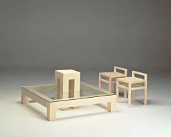 Pamono Brunelleschi Maple Coffee Table and Chairs by Ferdinando Meccani, Set of 5><noscript><img width=