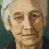 Pamono Bruno Krauskopf, Post-Impressionist Portrait of an Elderly Woman, 20th Century, Oil on Masonite, Framed> Impressionist