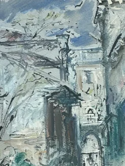 Pamono Bruno Martini, Urban Landscape, 20th Century, Watercolor Painting><noscript><img width=